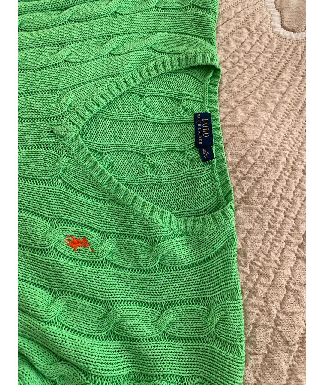 POLO RALPH LAUREN Зеленый хлопковый джемпер / свитер, фото 3