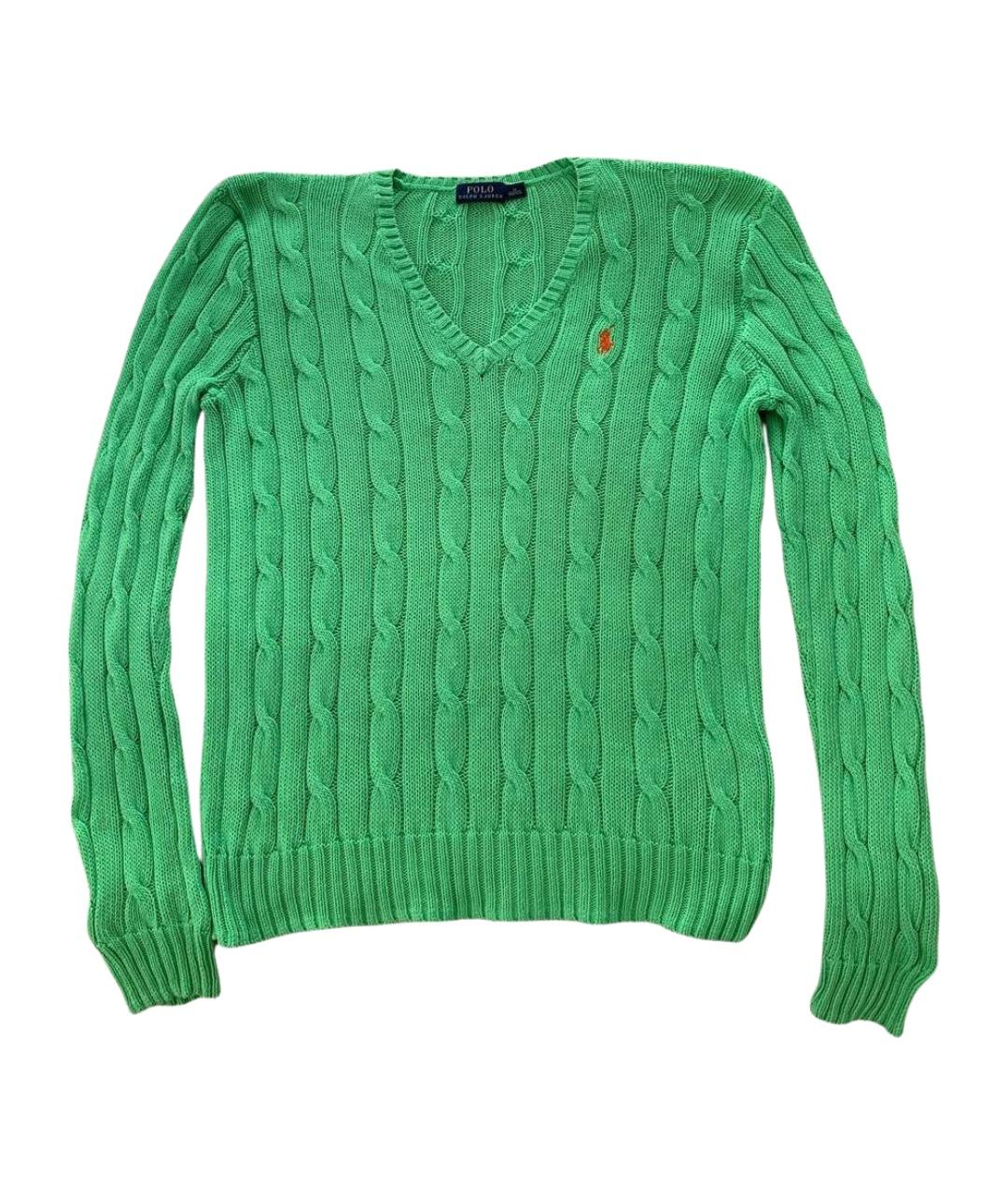 POLO RALPH LAUREN Зеленый хлопковый джемпер / свитер, фото 1