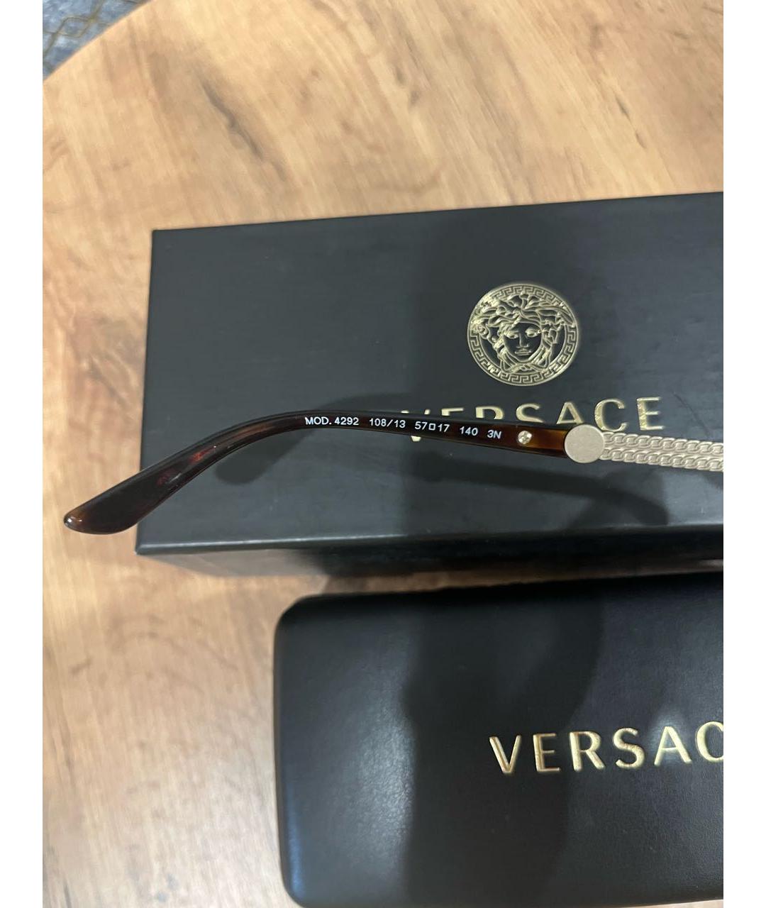 VERSACE Коричневые пластиковые солнцезащитные очки, фото 6