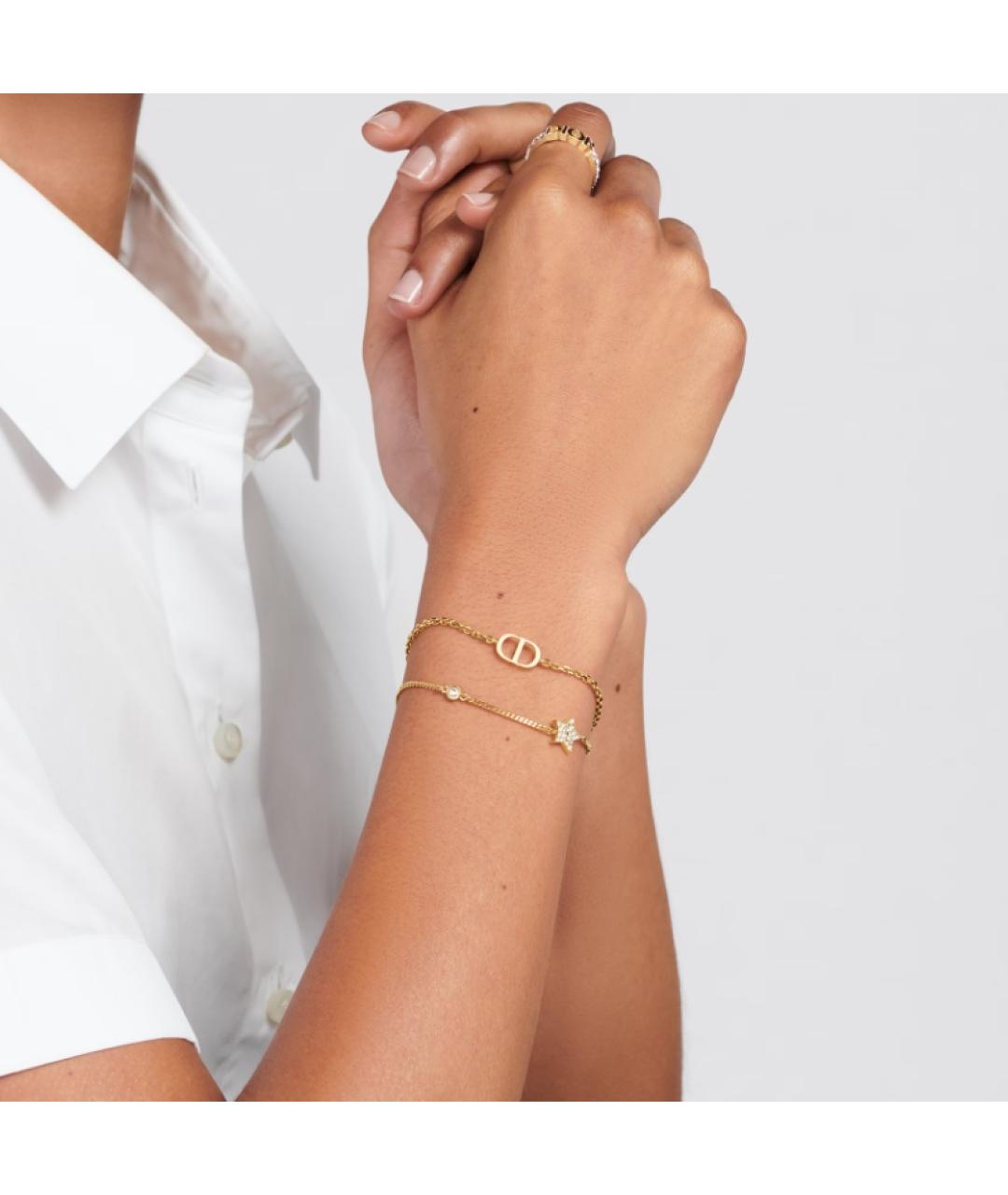 CHRISTIAN DIOR Золотой металлический браслет, фото 5