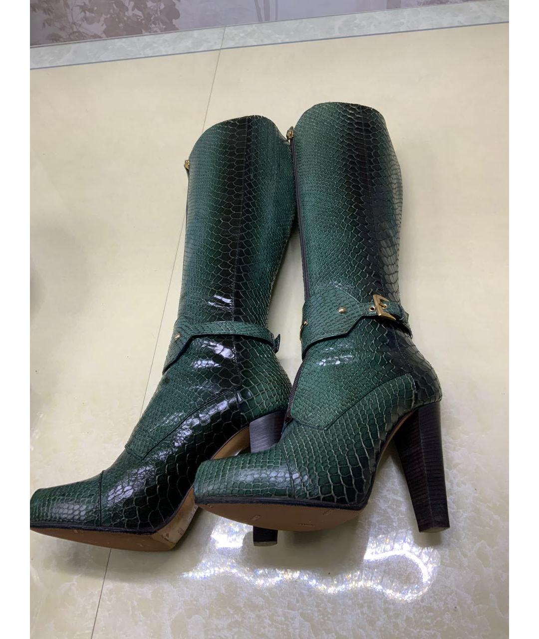 ESCADA Зеленые сапоги из экзотической кожи, фото 4