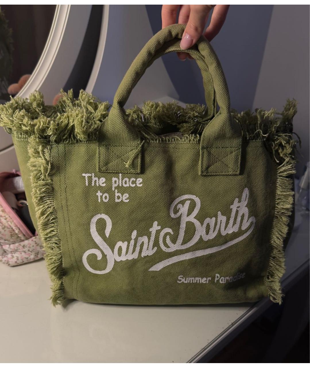 MC2 SAINT BARTH Хаки сумка тоут, фото 3