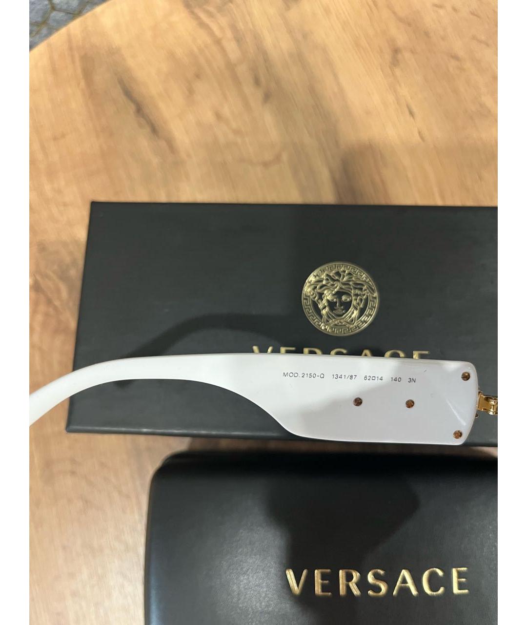 VERSACE Белые пластиковые солнцезащитные очки, фото 7