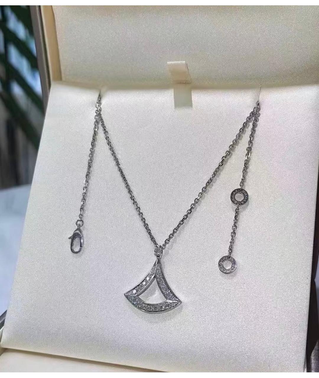 BVLGARI Белая подвеска из белого золота, фото 4