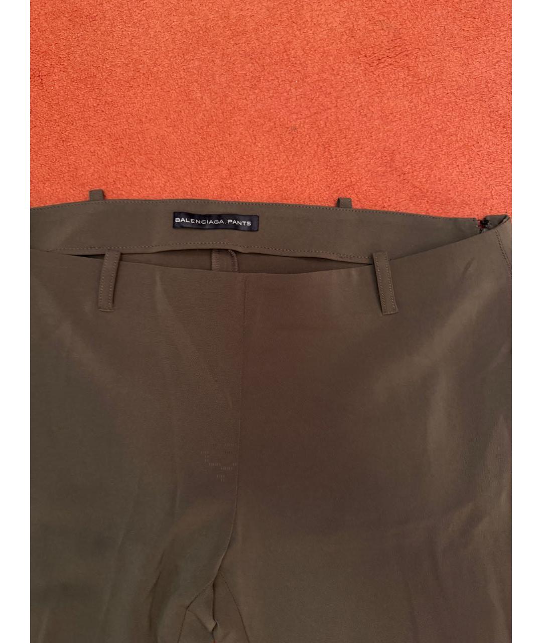 BALENCIAGA Хаки ацетатные брюки узкие, фото 4