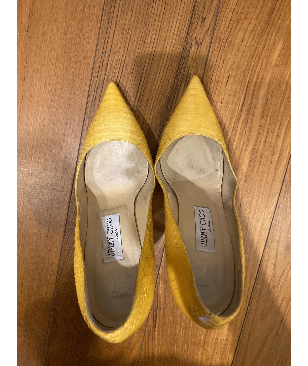 JIMMY CHOO Желтые кожаные туфли, фото 3