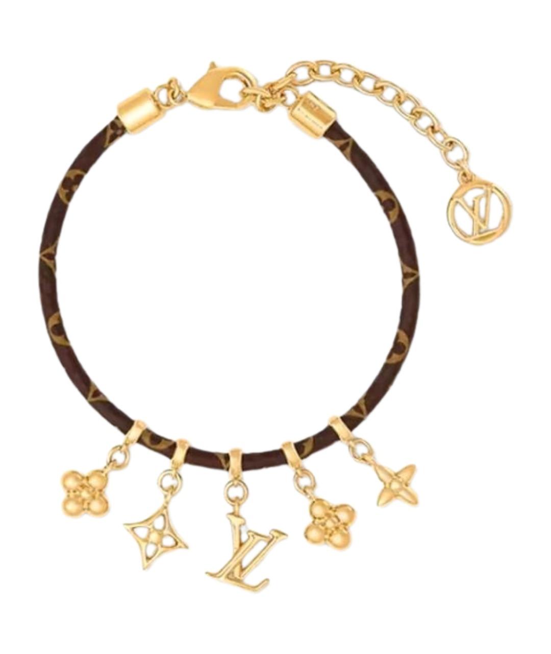 LOUIS VUITTON Коричневый кожаный браслет, фото 1