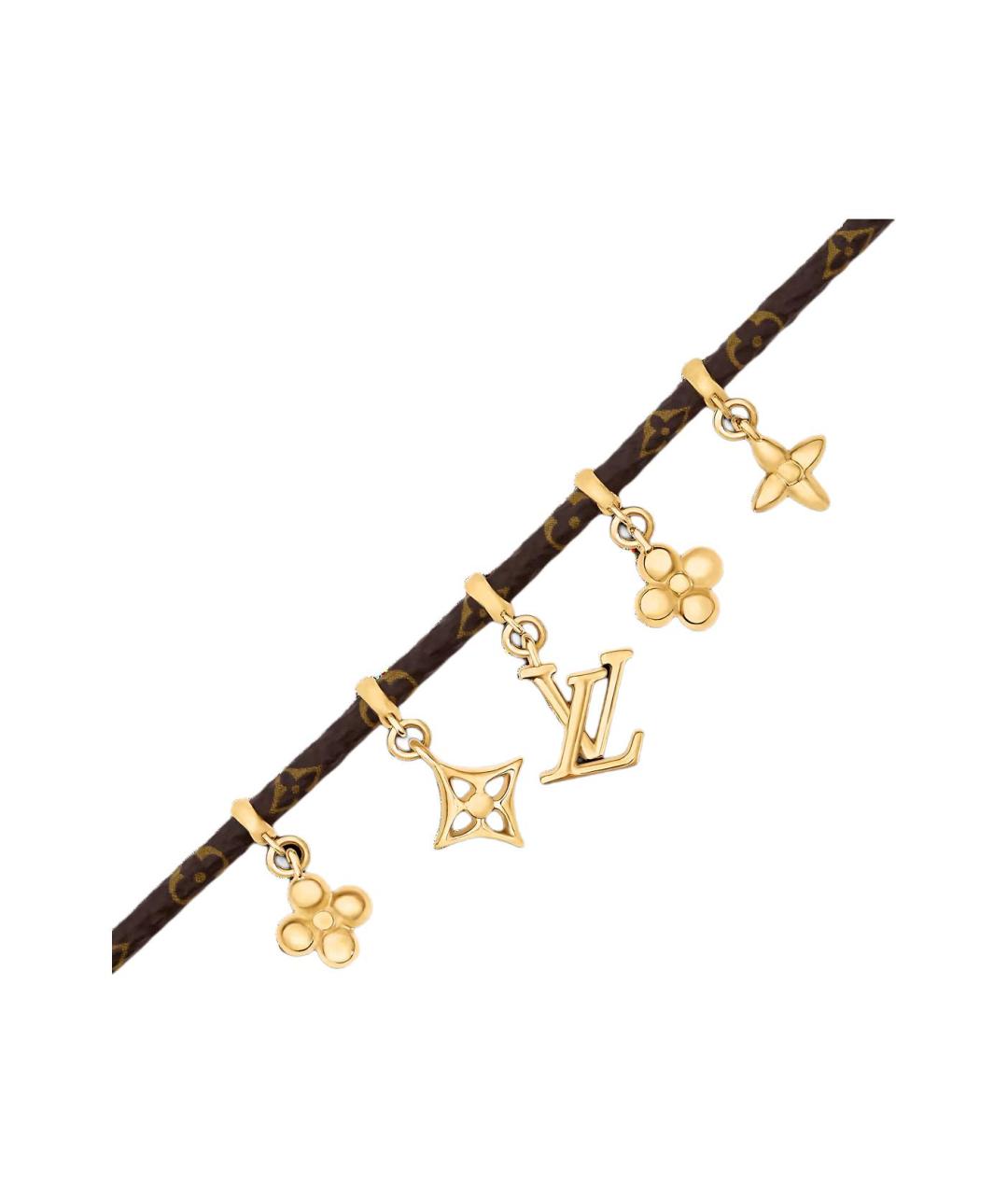 LOUIS VUITTON Коричневый кожаный браслет, фото 2