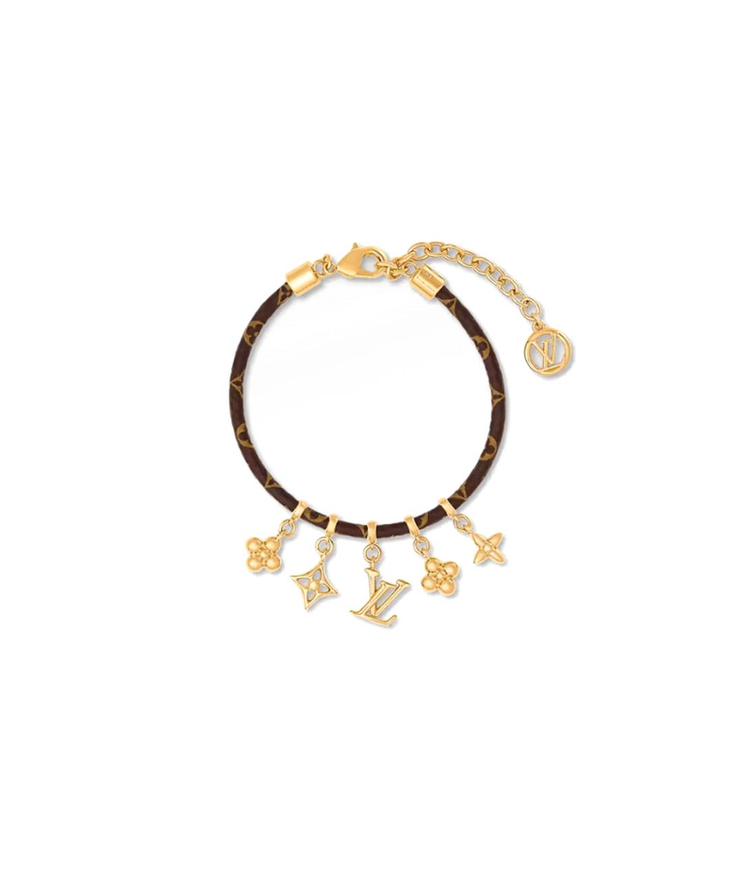 LOUIS VUITTON Коричневый кожаный браслет, фото 3