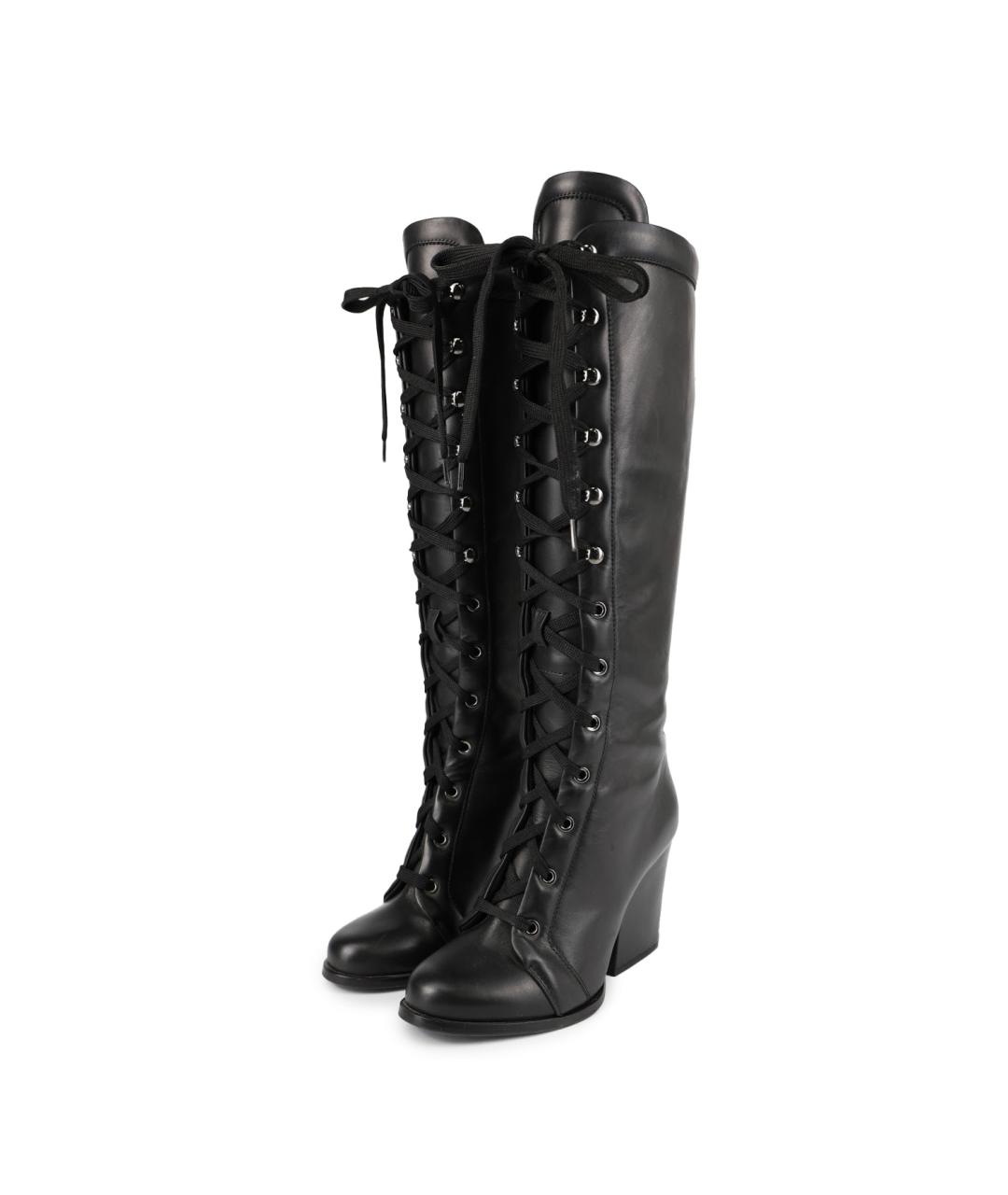 MAX MARA Черные кожаные сапоги, фото 3