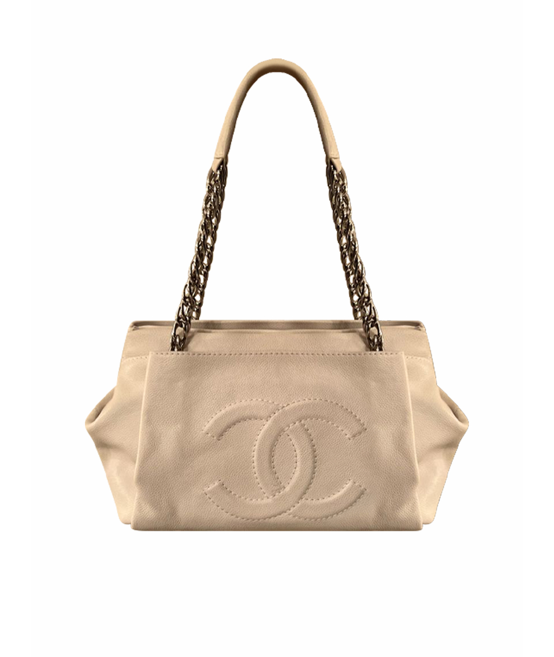 CHANEL PRE-OWNED Белая кожаная сумка тоут, фото 1