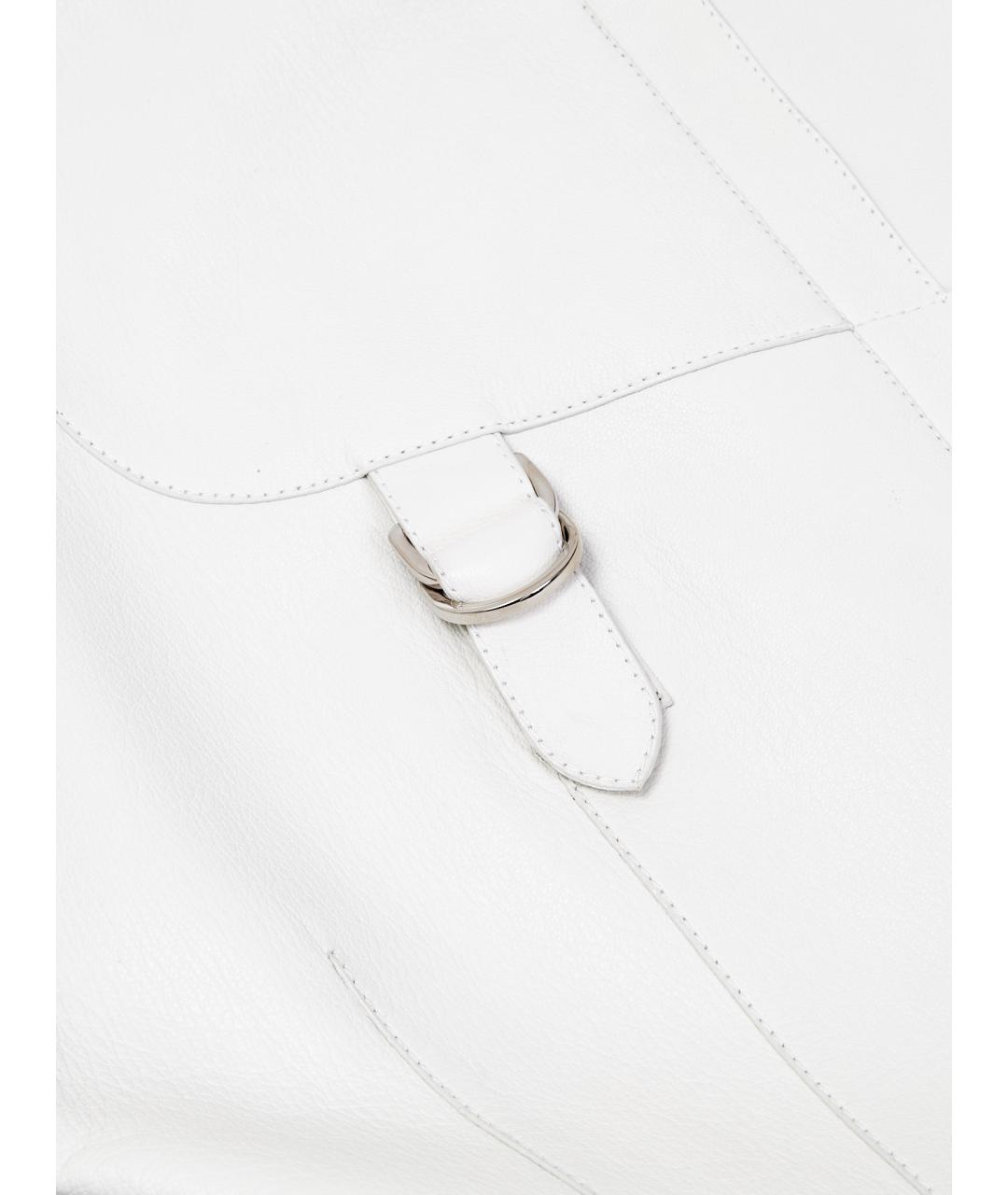 HERMES Белый кожаный тренч/плащ, фото 8