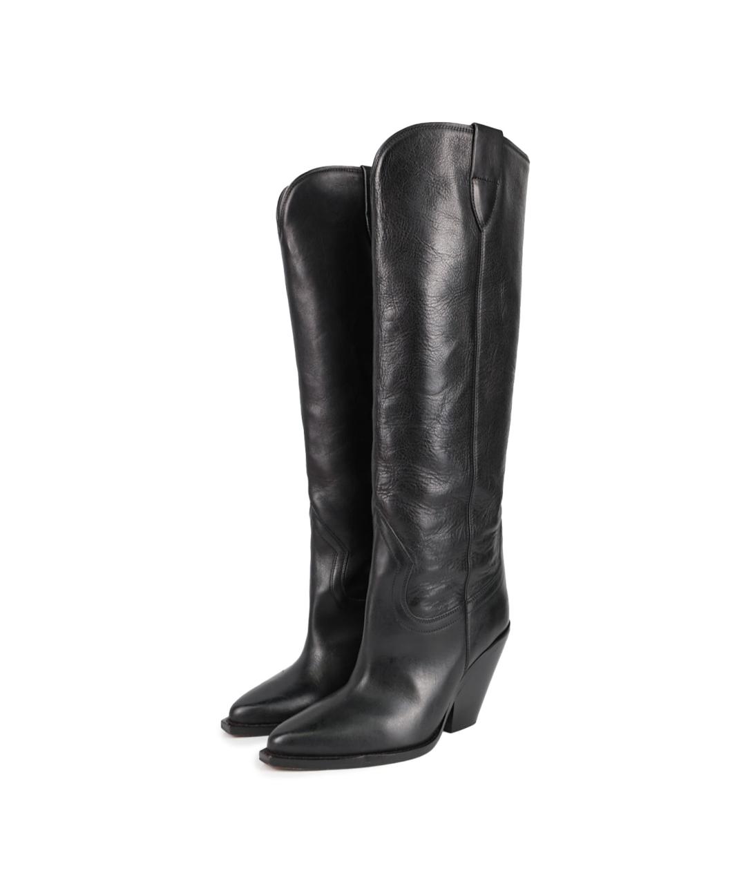 ISABEL MARANT Черные кожаные сапоги, фото 3