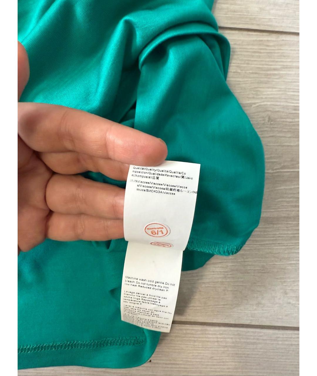 HUGO BOSS Бирюзовая вискозная футболка, фото 5