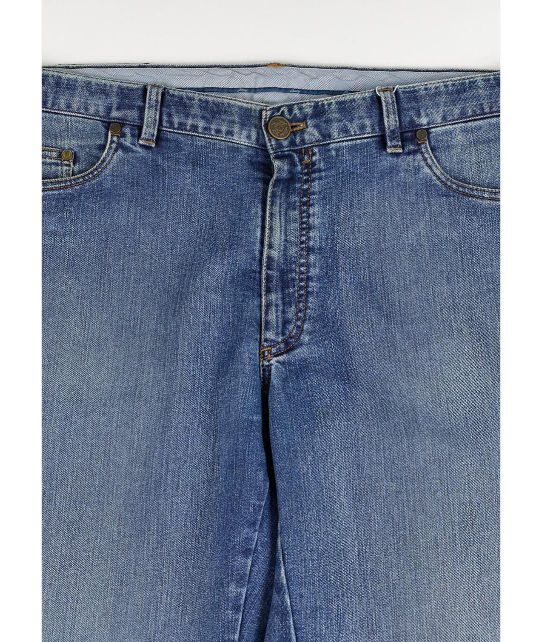 BRIONI Синие хлопковые прямые джинсы, фото 4
