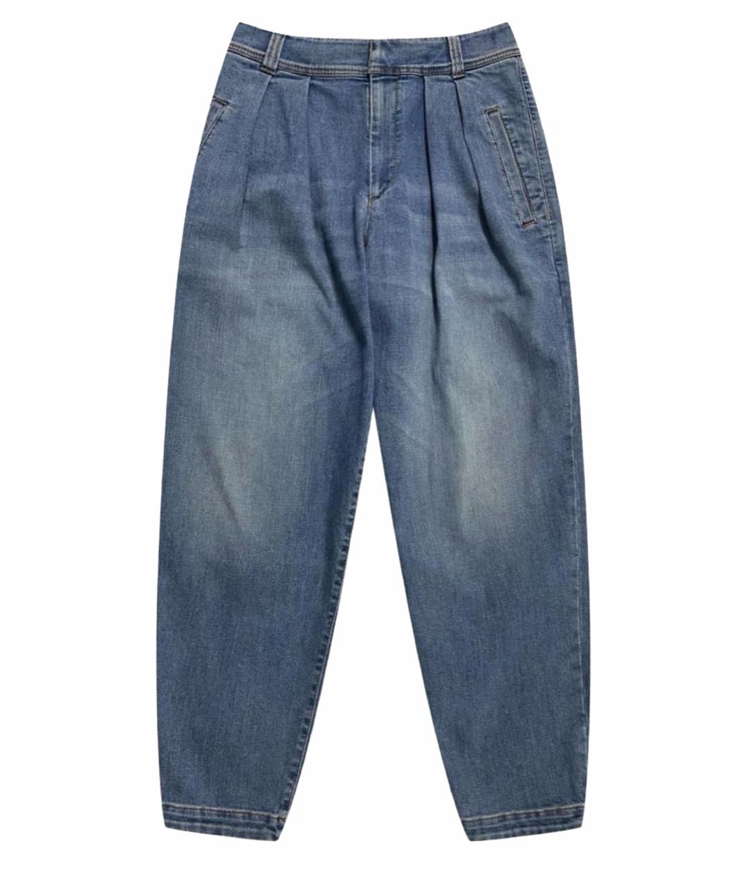 BRUNELLO CUCINELLI Голубые хлопковые джинсы клеш, фото 1