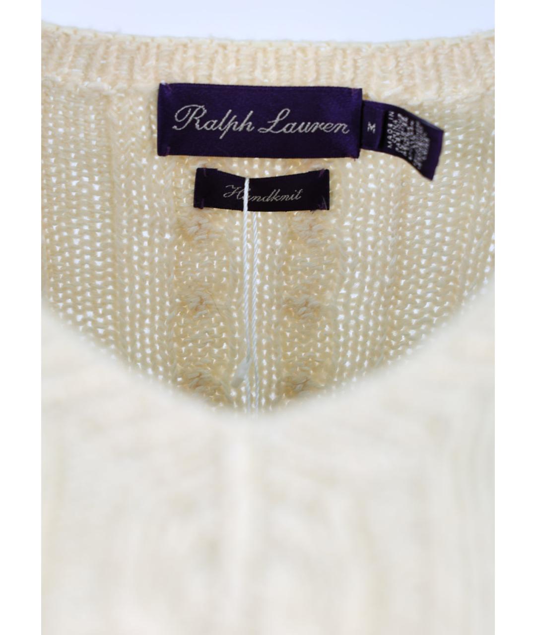 RALPH LAUREN PURPLE LABEL Бежевый льняной джемпер / свитер, фото 3