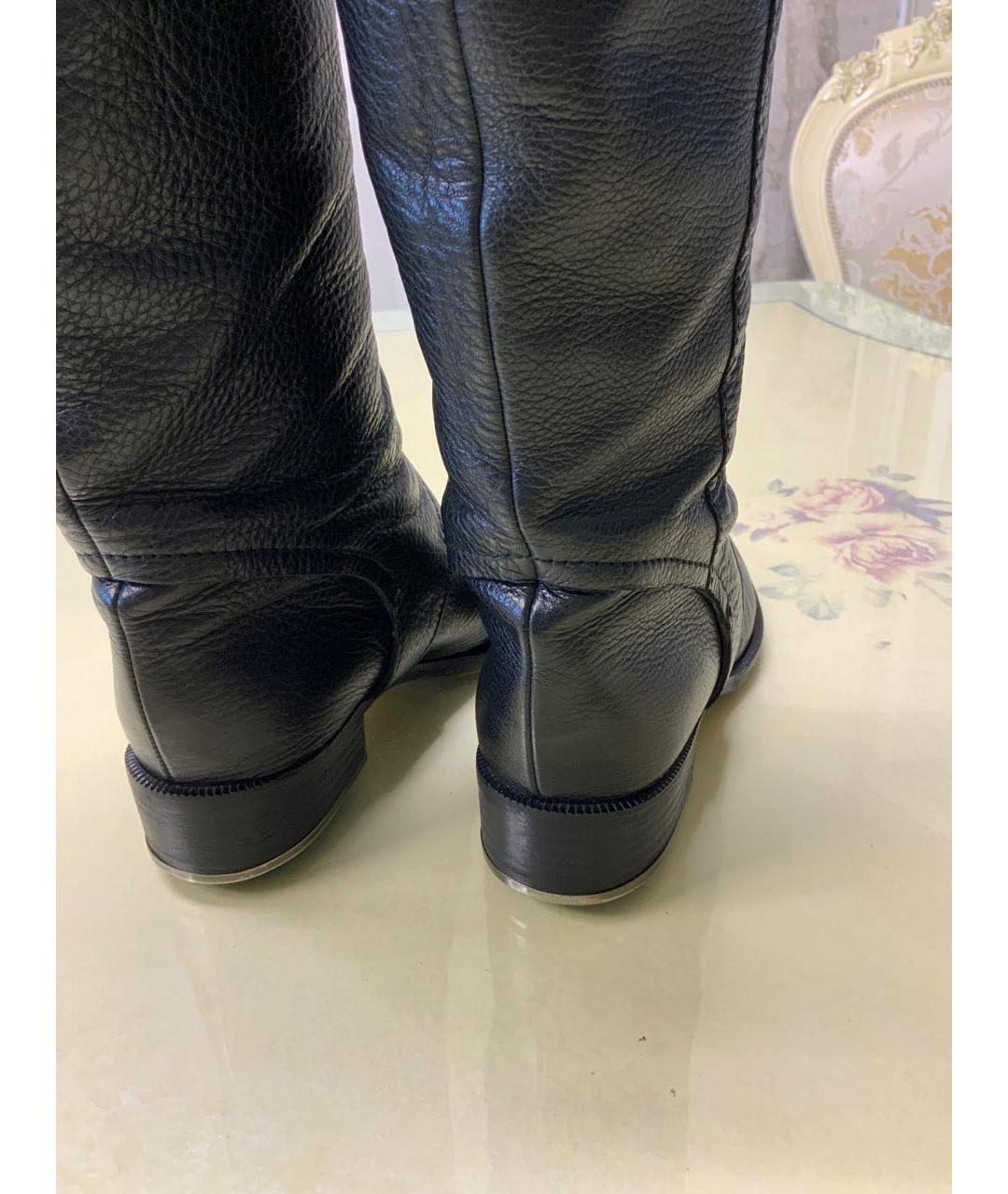 GIVENCHY Черные кожаные сапоги, фото 4
