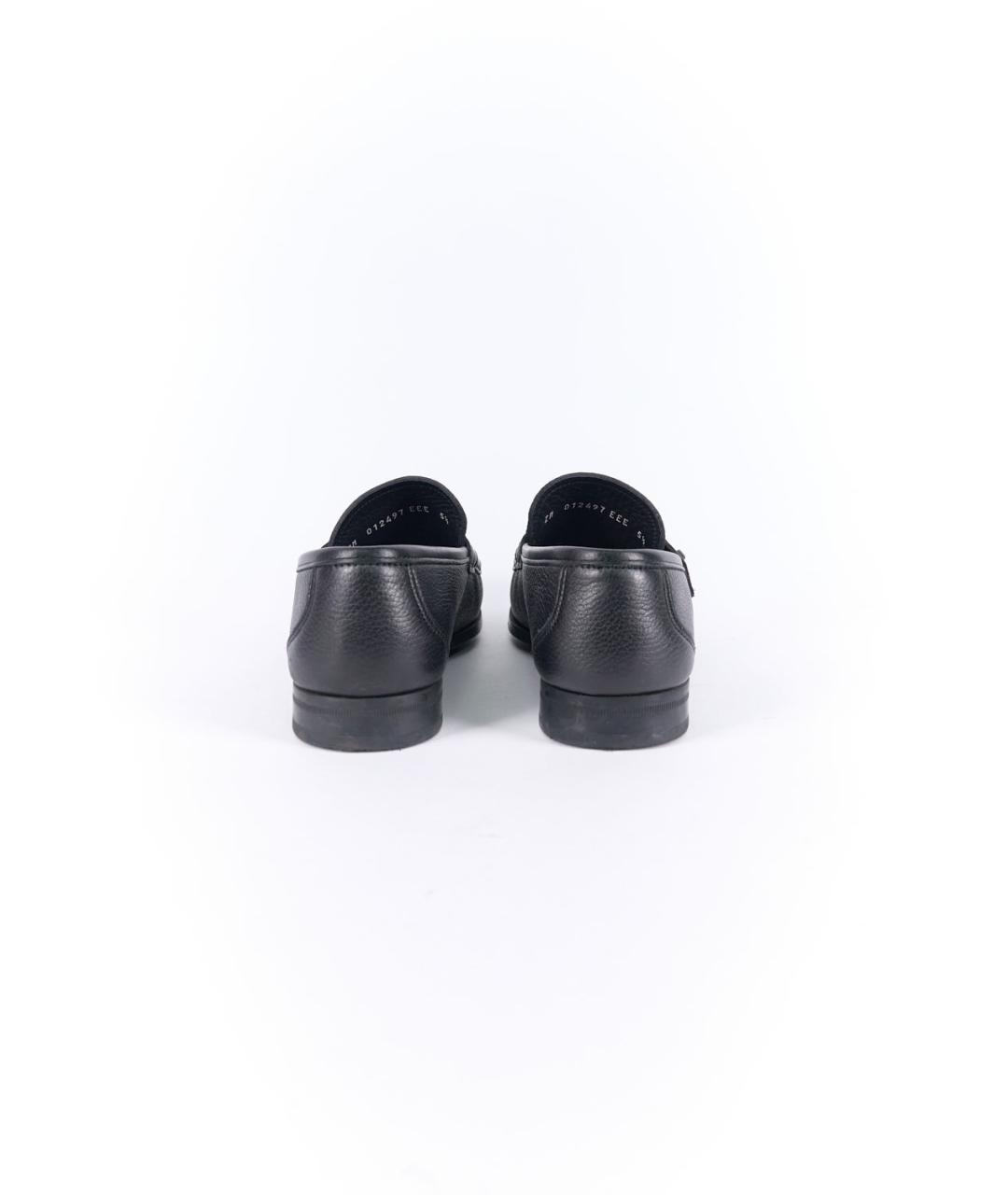 FERRAGAMO Черные кожаные лоферы, фото 4