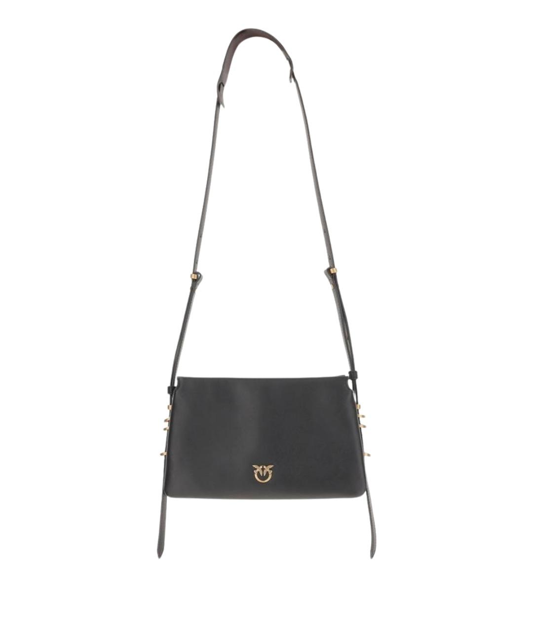 PINKO Черная кожаная сумка через плечо, фото 1