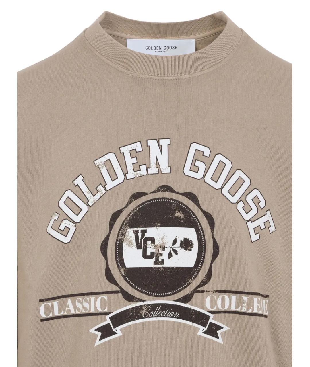 GOLDEN GOOSE DELUXE BRAND Бежевый хлопковый джемпер / свитер, фото 3