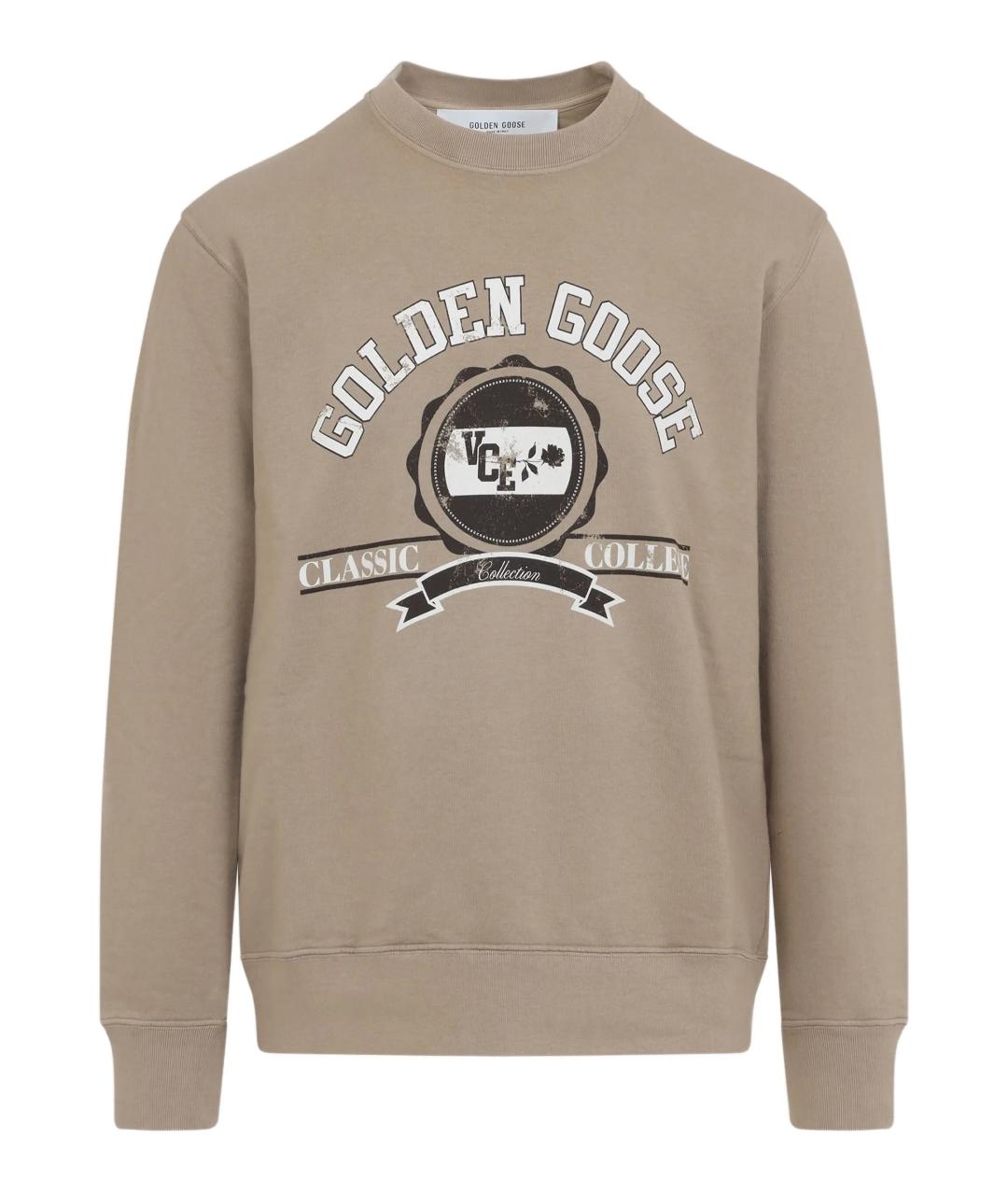 GOLDEN GOOSE DELUXE BRAND Бежевый хлопковый джемпер / свитер, фото 1