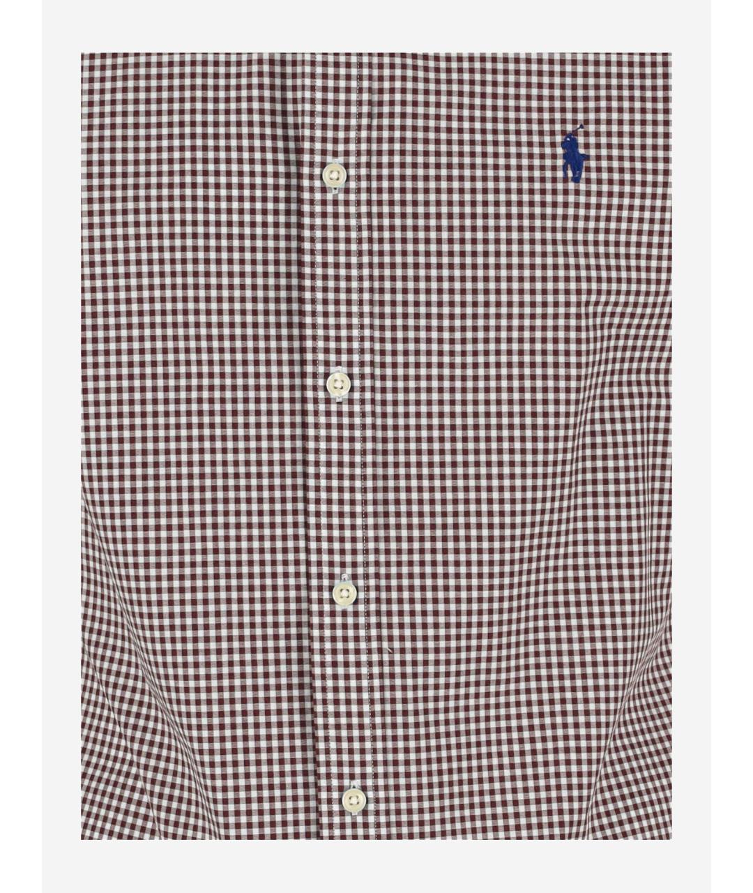 POLO RALPH LAUREN Бордовая хлопковая кэжуал рубашка, фото 3