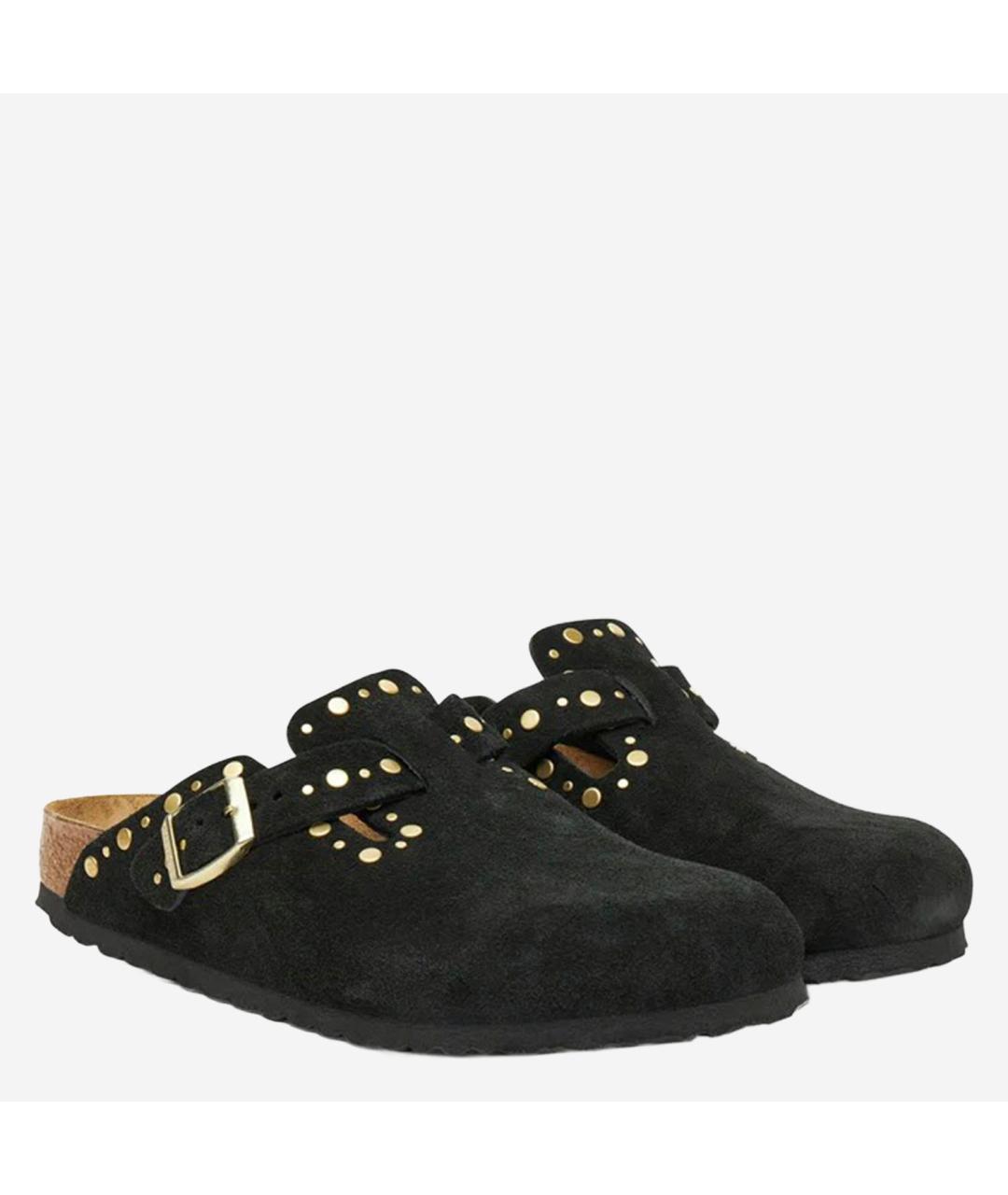 BIRKENSTOCK Черные замшевые сабо, фото 2