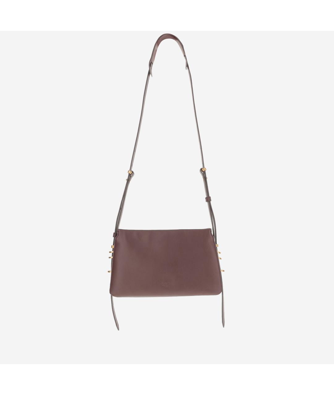 PINKO Коричневая кожаная сумка через плечо, фото 3