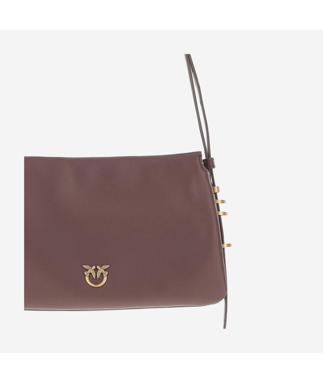 PINKO Коричневая кожаная сумка через плечо, фото 4