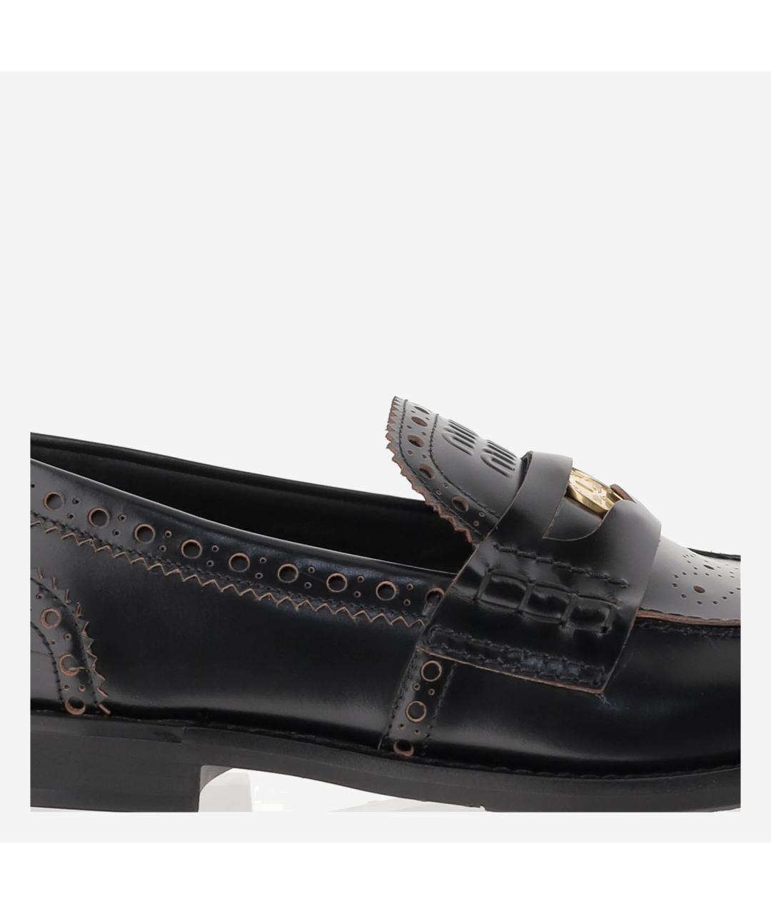 MIU MIU Черные кожаные лоферы, фото 5