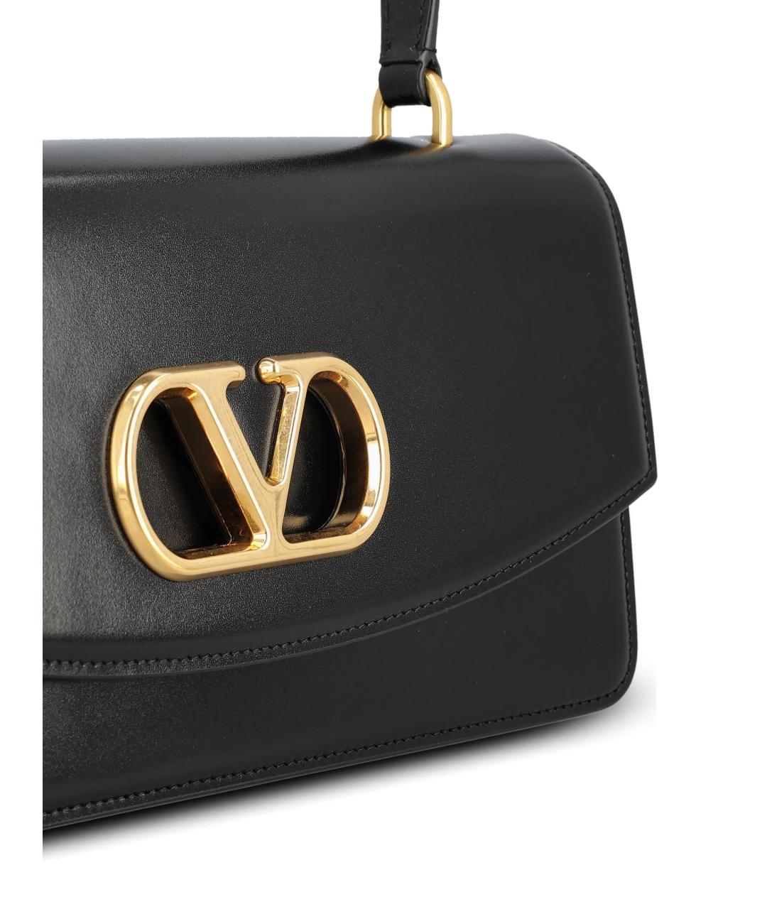 VALENTINO Черная кожаная сумка через плечо, фото 4
