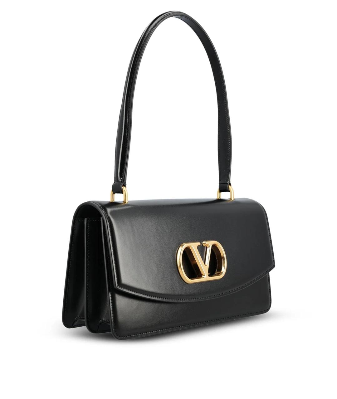 VALENTINO Черная кожаная сумка через плечо, фото 3