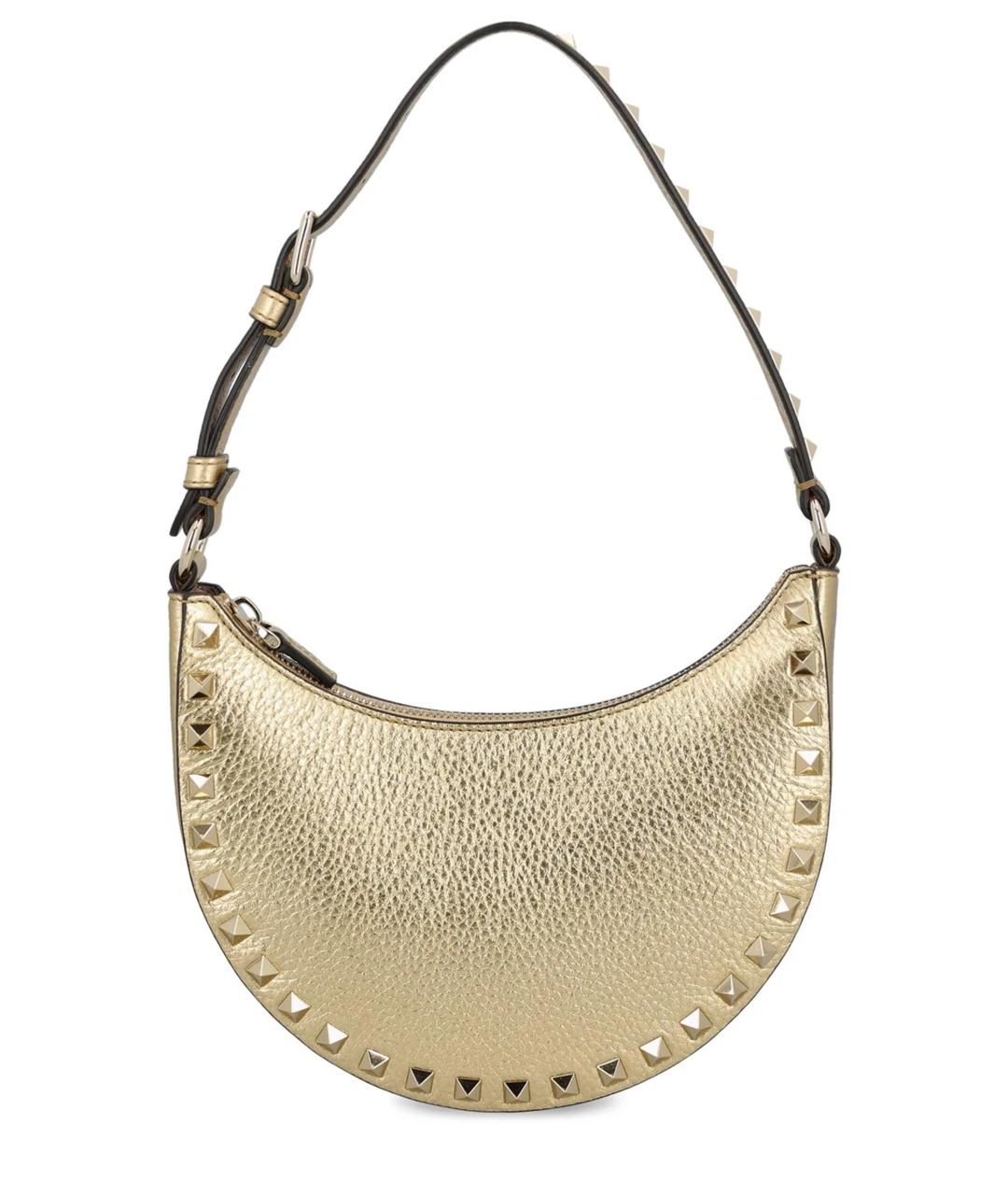 VALENTINO Золотая кожаная сумка через плечо, фото 1