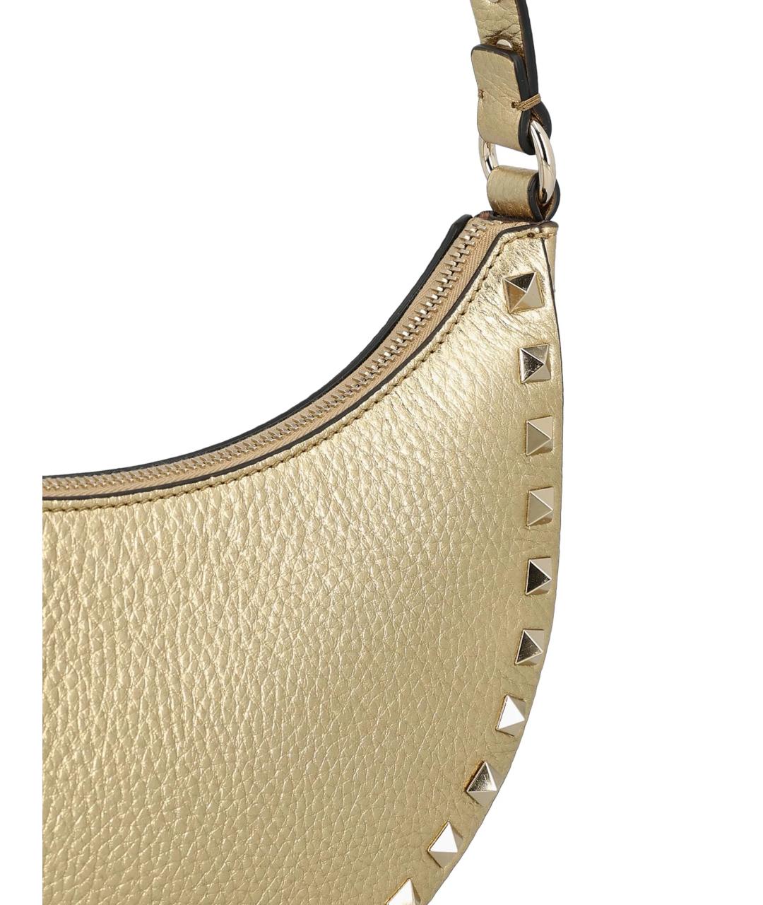 VALENTINO Золотая кожаная сумка через плечо, фото 4