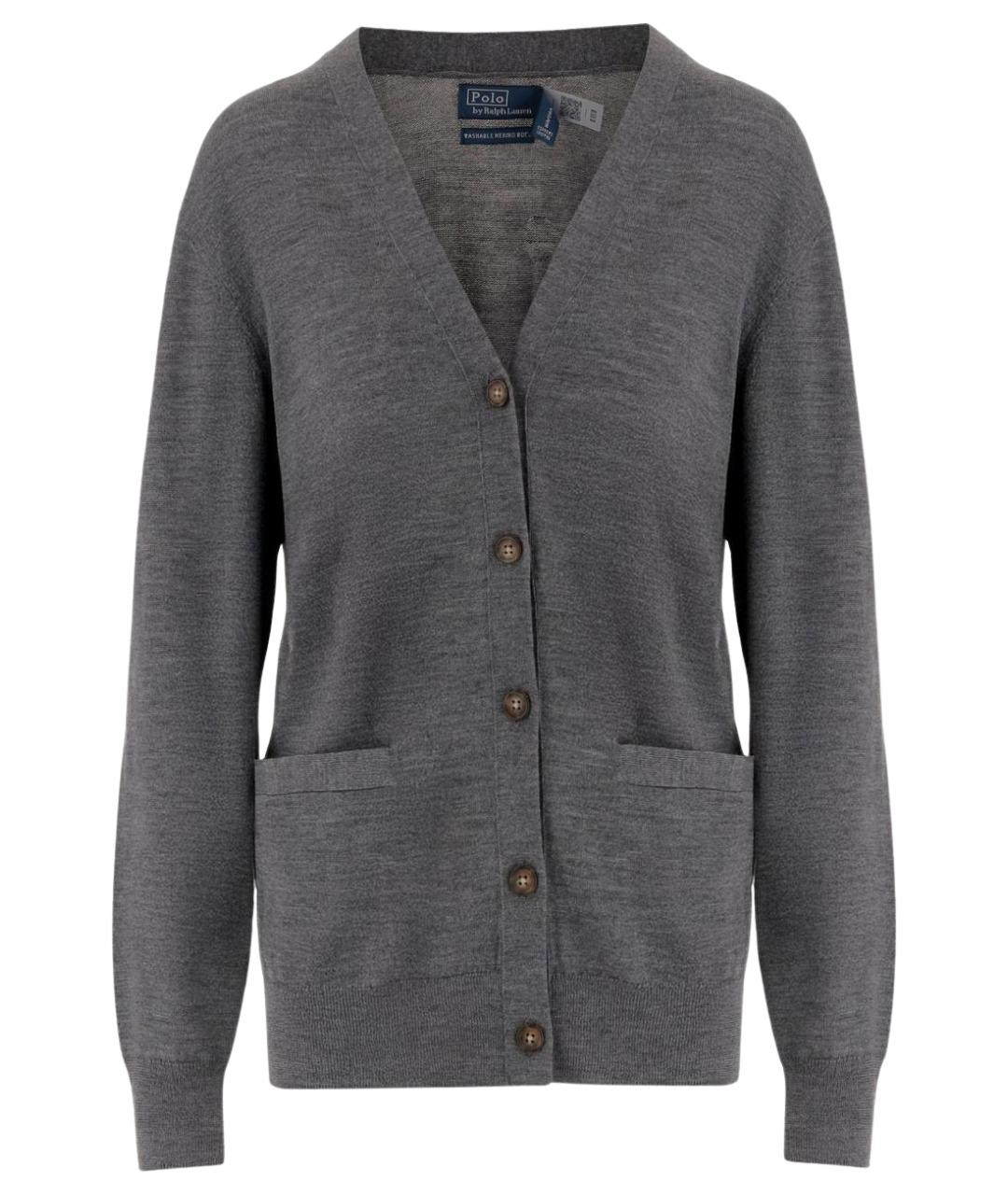 POLO RALPH LAUREN Антрацитовый шерстяной кардиган, фото 1