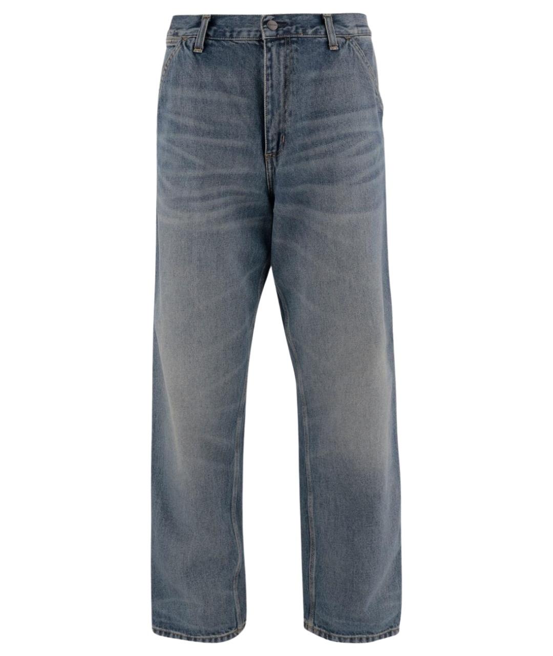 CARHARTT WIP Синие хлопковые прямые джинсы, фото 1
