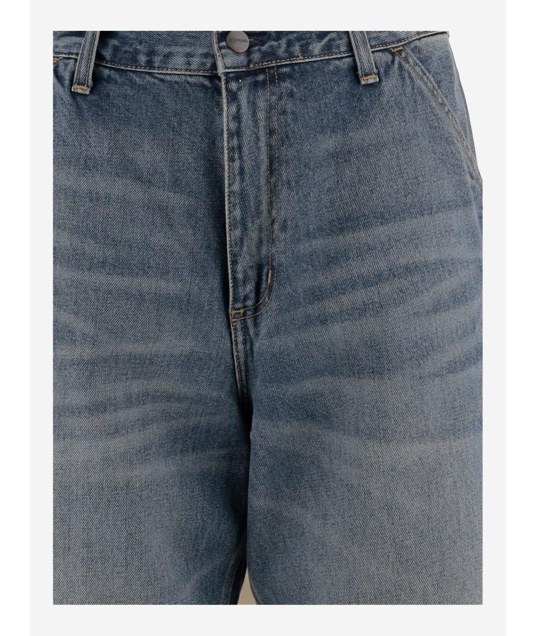 CARHARTT WIP Синие хлопковые прямые джинсы, фото 3