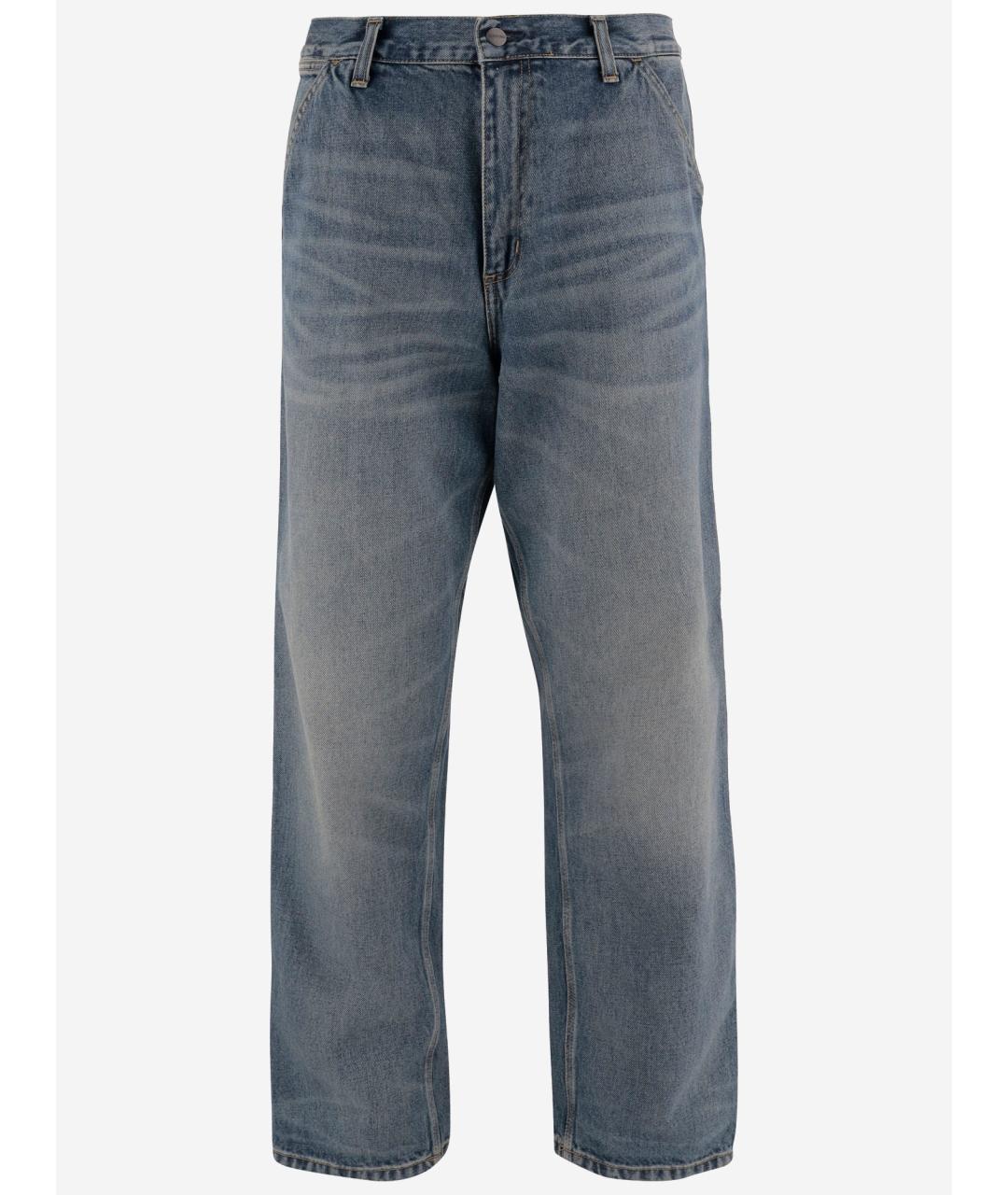 CARHARTT WIP Синие хлопковые прямые джинсы, фото 4