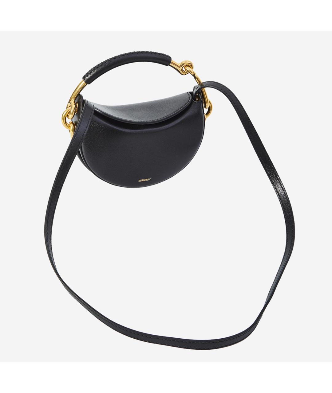 BURBERRY Черная кожаная сумка через плечо, фото 4