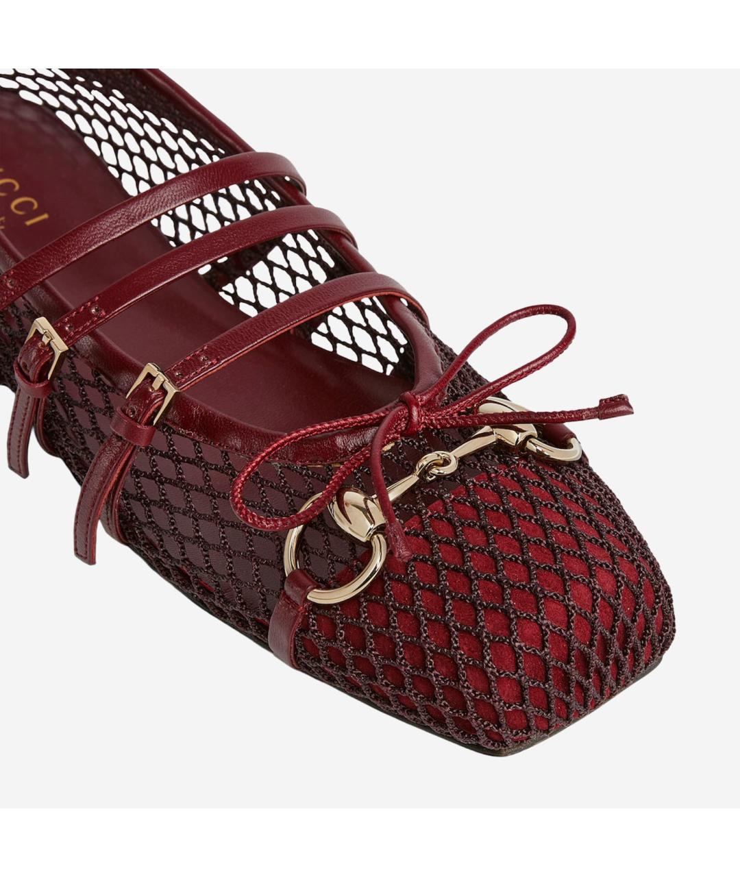 GUCCI Бордовые балетки, фото 5