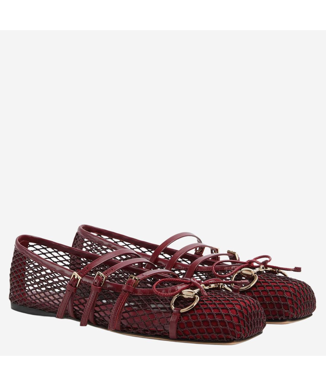 GUCCI Бордовые балетки, фото 2