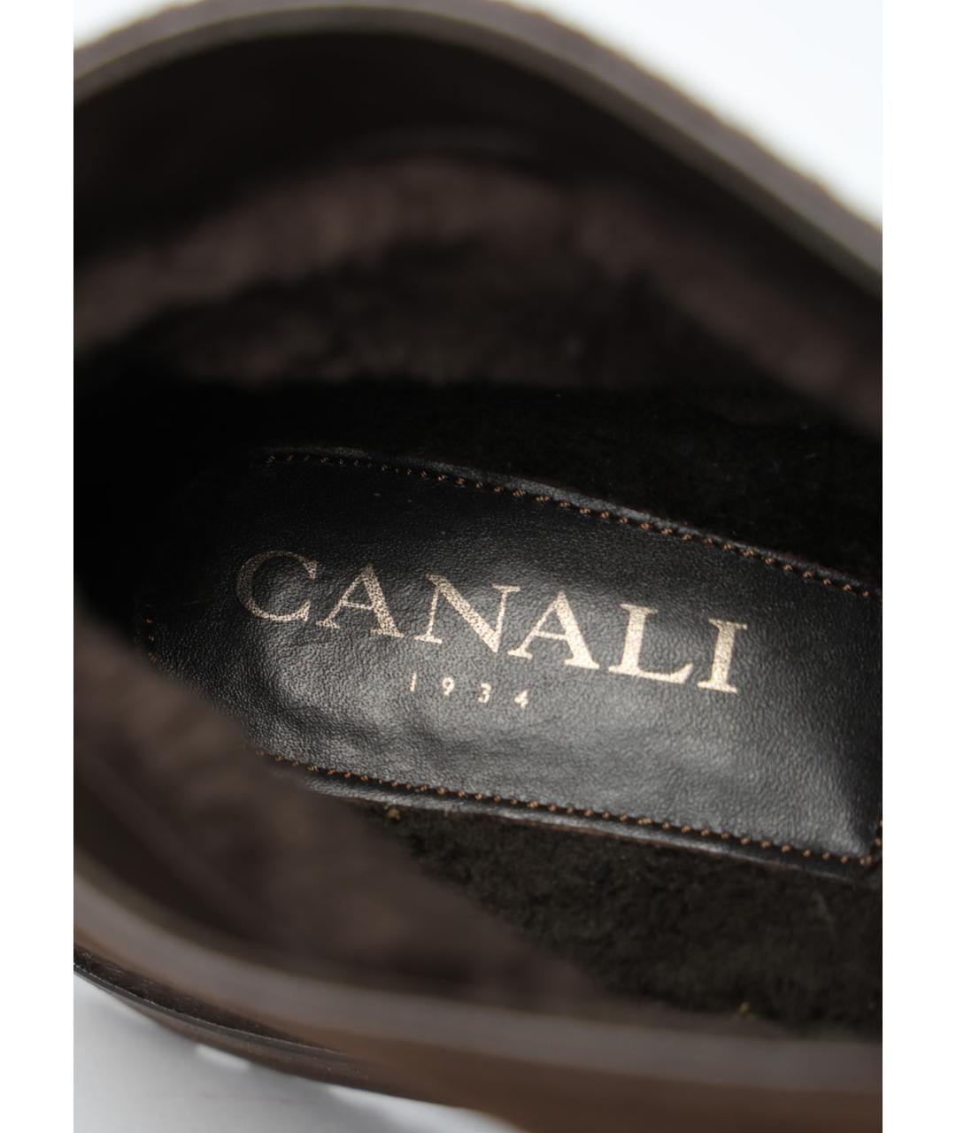 CANALI Коричневые замшевые низкие ботинки, фото 5