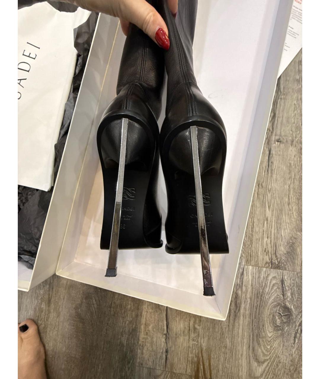 CASADEI Черные кожаные ботфорты, фото 4