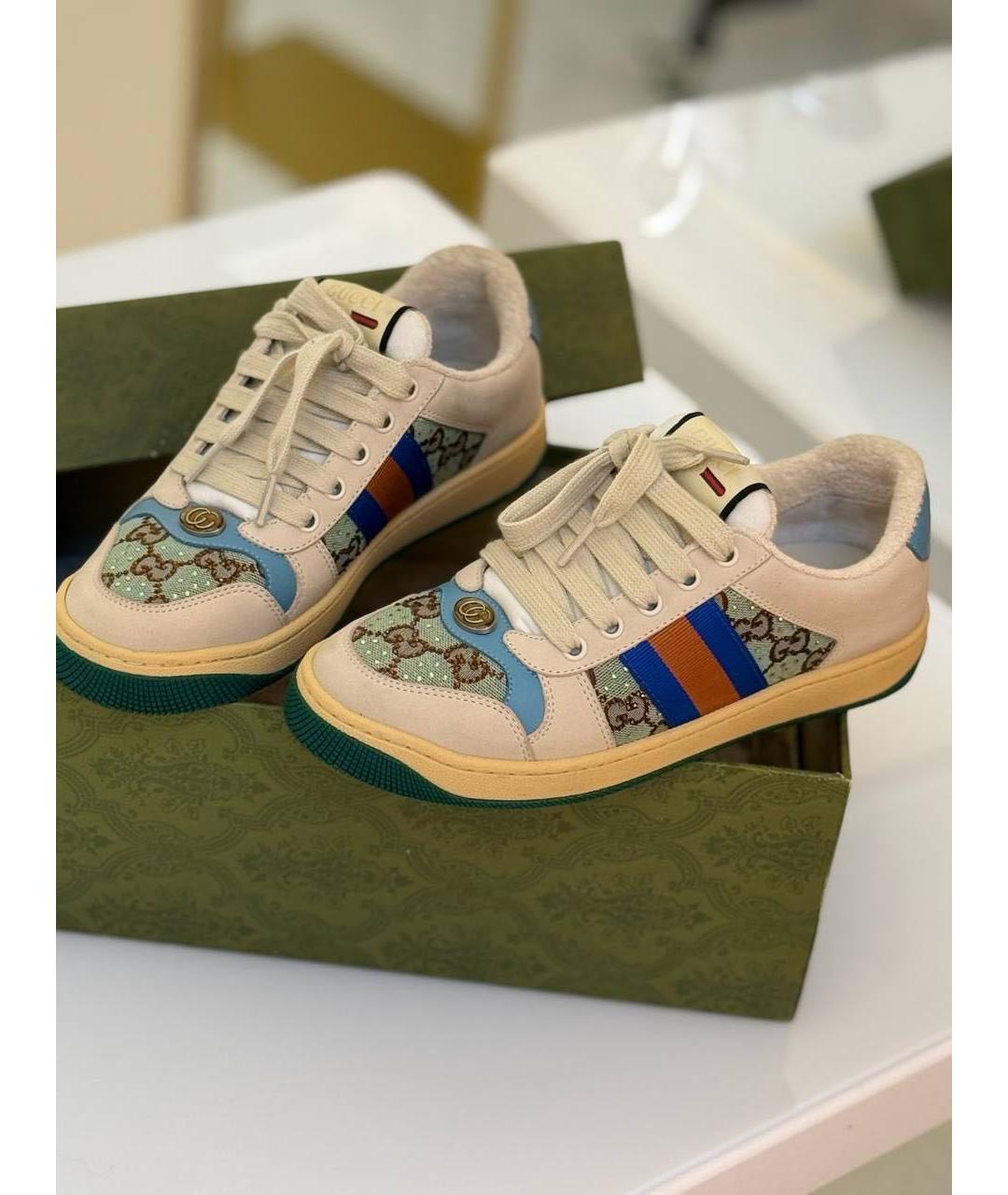 GUCCI Бежевые кроссовки, фото 7