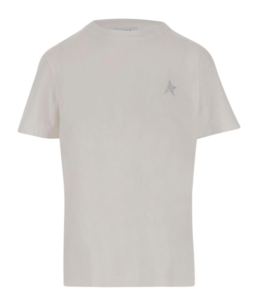 GOLDEN GOOSE DELUXE BRAND Белая хлопковая футболка, фото 1