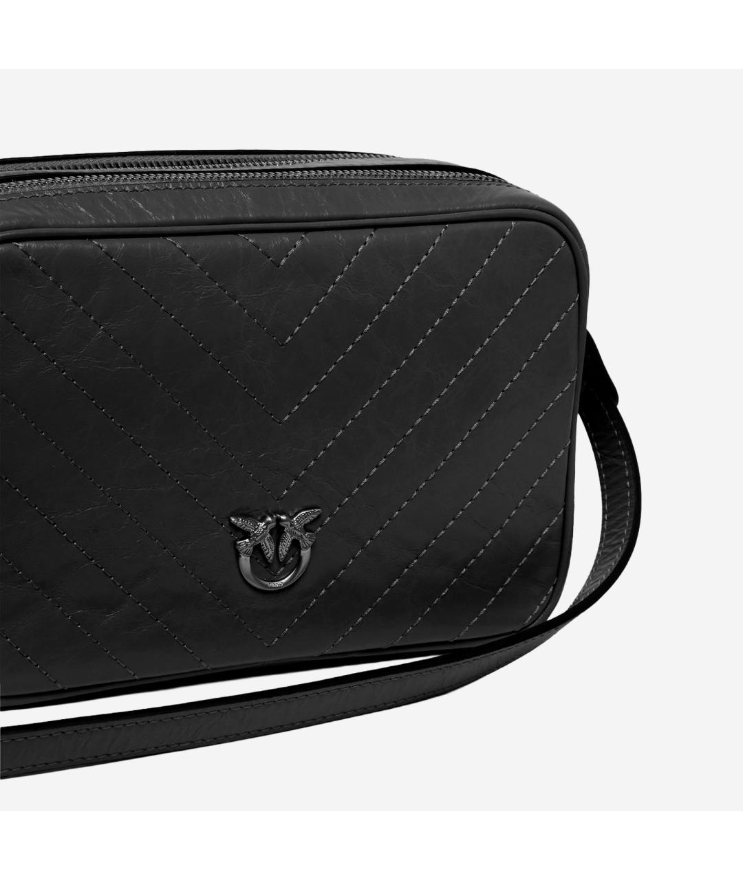 PINKO Черная кожаная сумка через плечо, фото 3