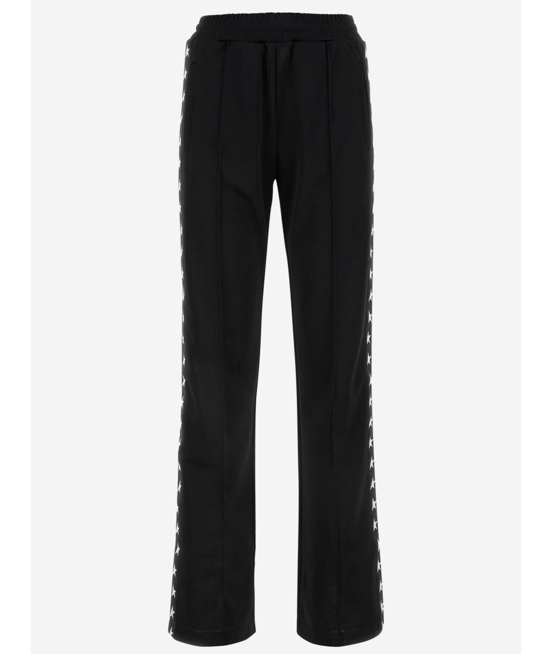 GOLDEN GOOSE DELUXE BRAND Черные полиэстеровые прямые брюки, фото 4