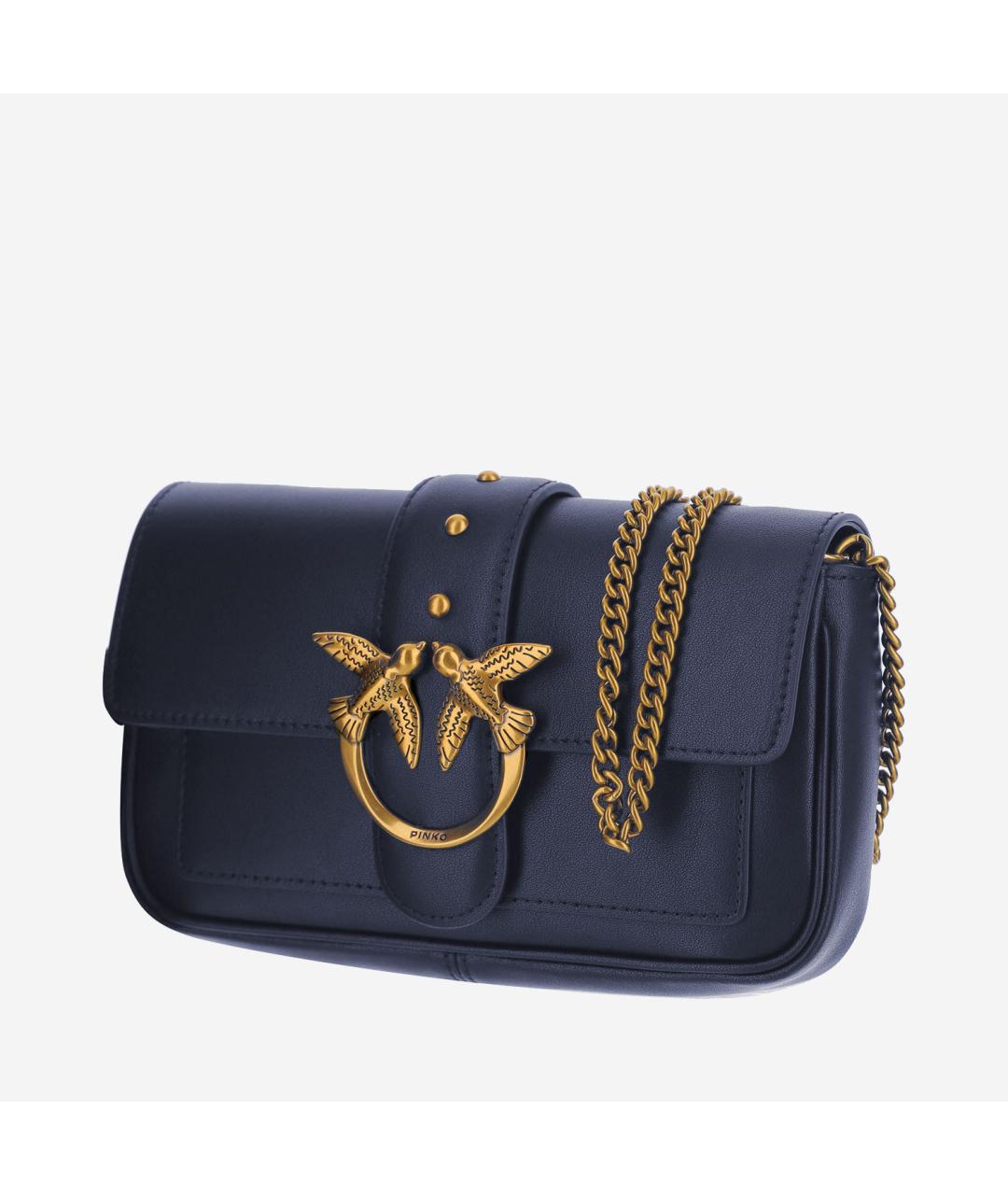 PINKO Синяя кожаная сумка через плечо, фото 2