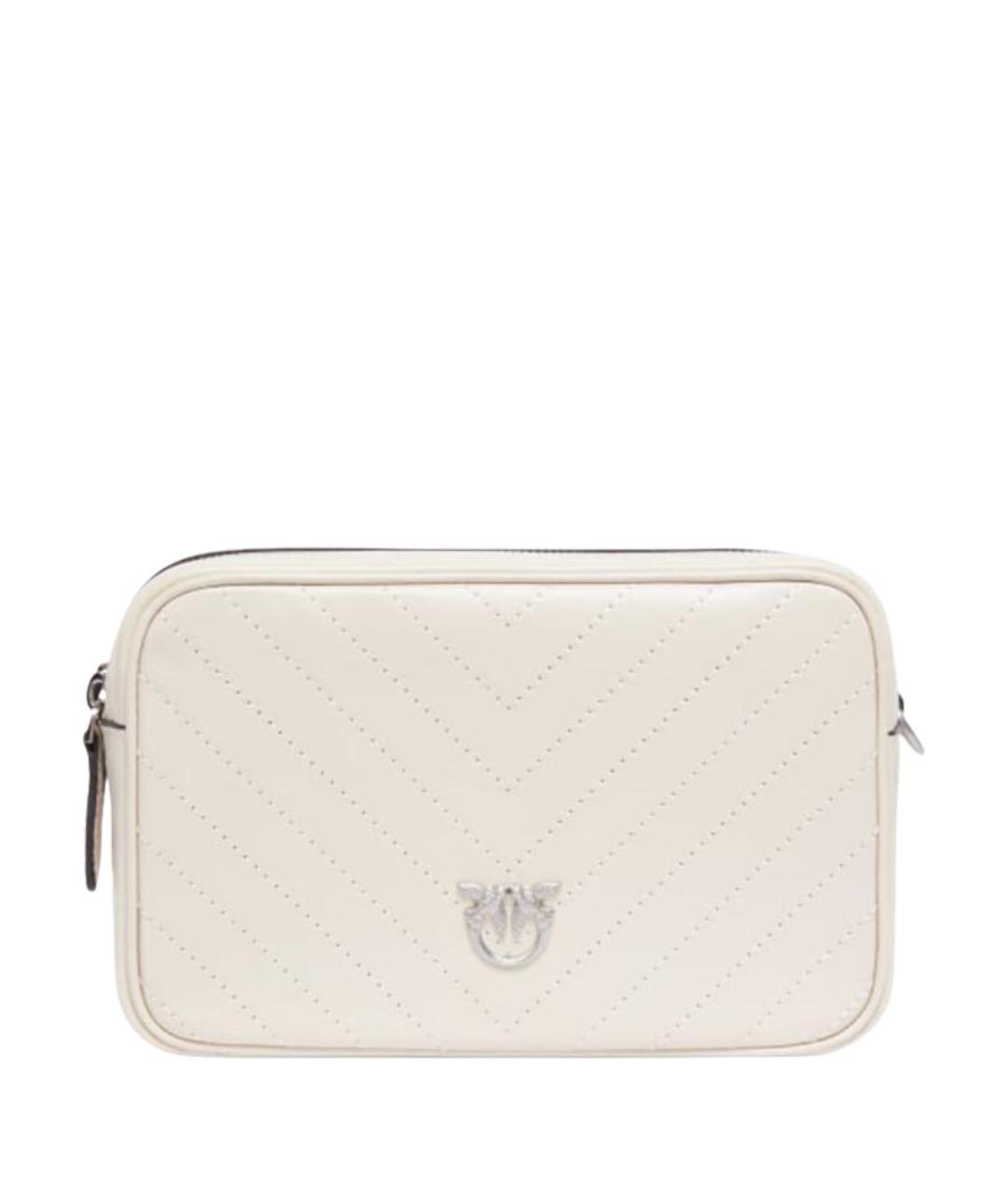 PINKO Белая кожаная сумка через плечо, фото 1